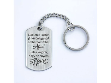 Te lettél az Apukám acél medálos kulcstartó