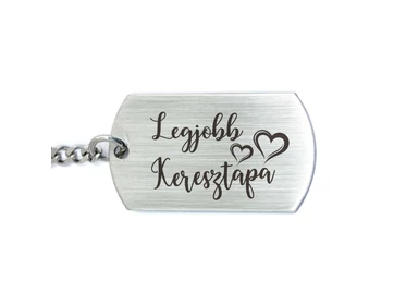 Legjobb Keresztapa acél medálos kulcstartó