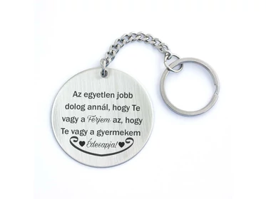 Te vagy a Férjem és Apa acél medálos kulcstartó