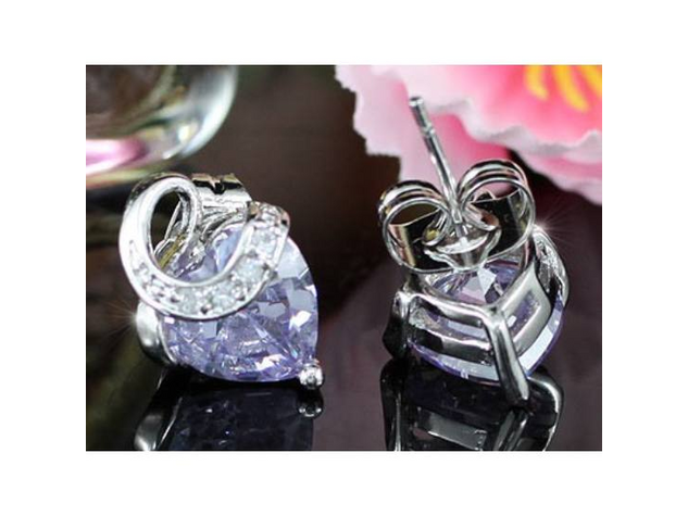Aurora Swarovski kristályos szív alakú fülbevaló - Lila