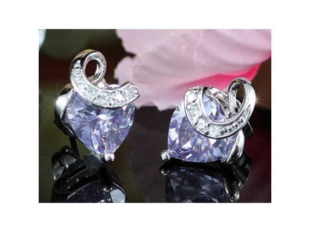 Aurora Swarovski kristályos szív alakú fülbevaló - Lila