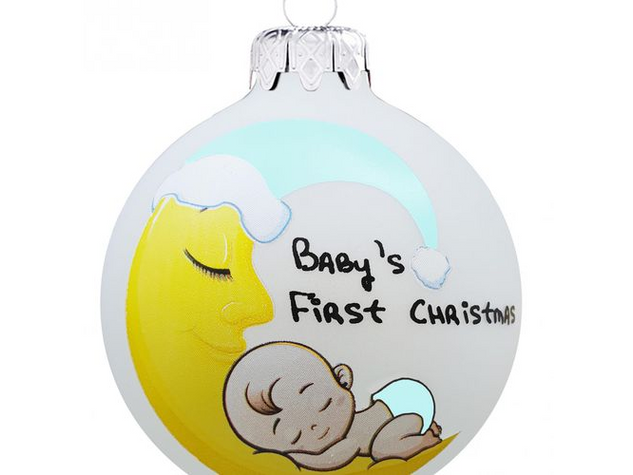 Baby first christmas holdas fiú - Karácsonyfadísz