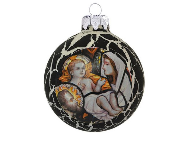 Szent család fekete antikolt - Karácsonyfadísz