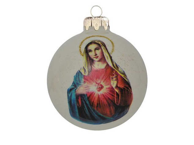 Mária glóriával transzparens  fehér - Karácsonyfadísz