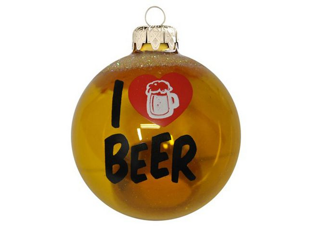 I love beer felirat 8cm - Karácsonyfadísz