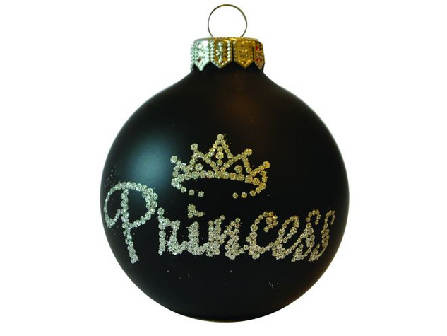 Princess matt fekete - Karácsonyfadísz