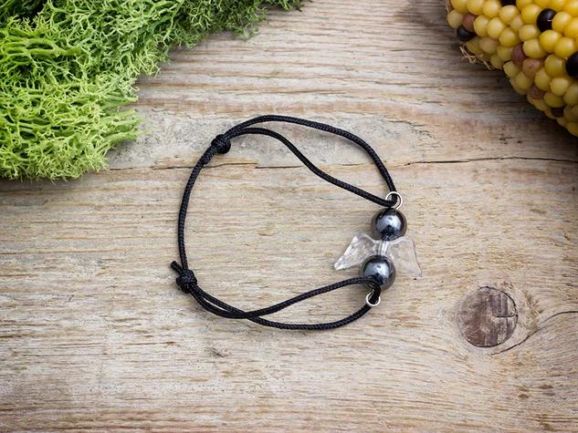 Vitalitás angyal hematit microcord karkötő