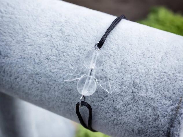 Tisztaság angyal hegyikristály microcord karkötő