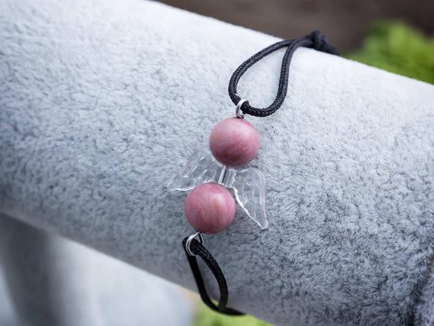 Önszeretet angyal rodokrozit microcord karkötő