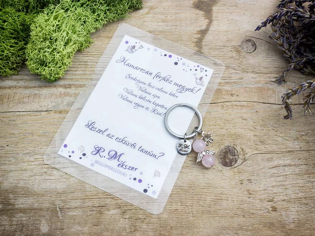 Hamarosan férjhez megyek kulcstartó rózsakvarccal