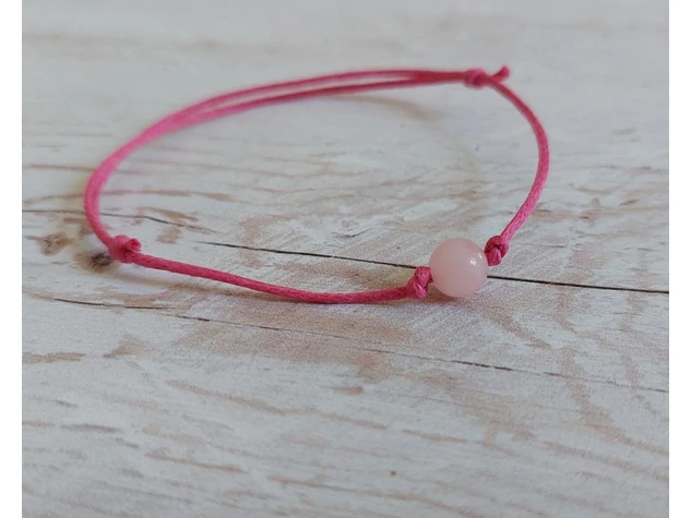 Magenta pöttöm karkötő rózsakvarc ásványgyönggyel