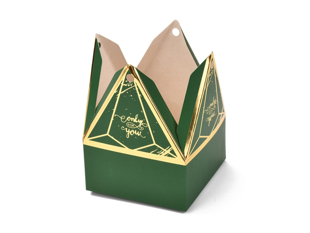 Karácsonyi mintás hajtogatható papír piramis ékszerdoboz
