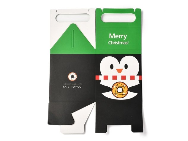 Karácsonyi pingvin hajtogatható papír ékszerdoboz