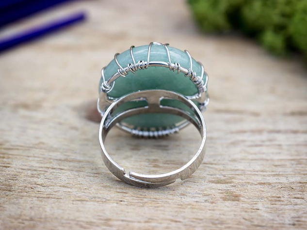 Életfa aventurin ezüst színű gyűrű
