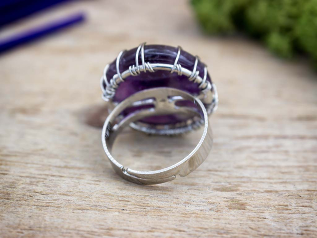 Életfa ametiszt ezüst színű gyűrű