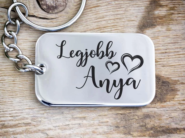 Legjobb Anya acél medálos kulcstartó