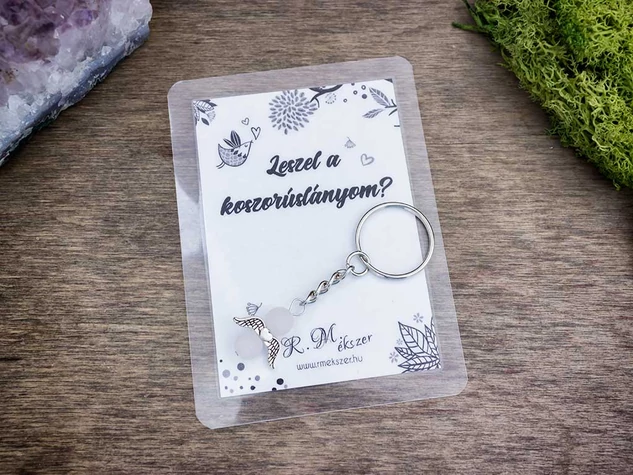 Leszel a koszorúslányom kulcstartó rózsakvarccal