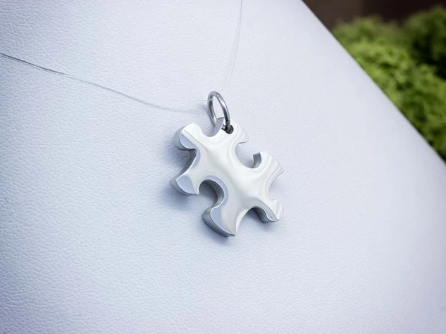 Puzzle kirakó 3 db egyedi acél medálos szett