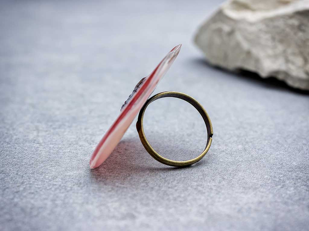 Érzékeny pipacs műgyanta gyűrű