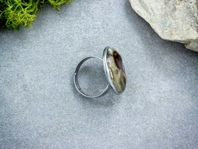 Aranymokka műgyanta acél gyűrű