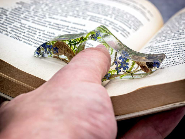 Kék nefelejcs műgyanta olvasógyűrű