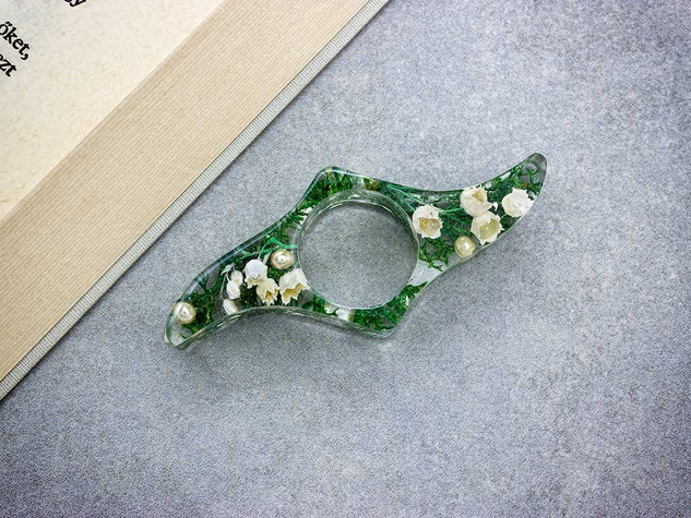 Gyöngyvirág műgyanta olvasógyűrű