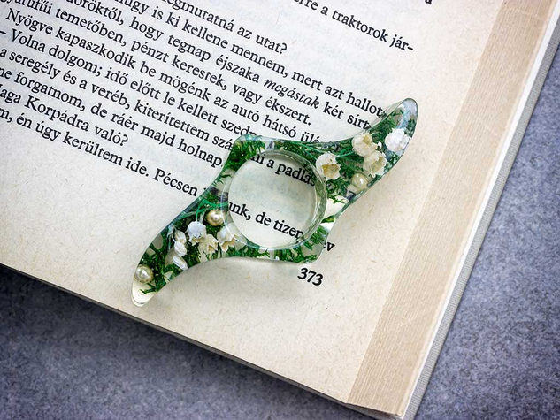 Gyöngyvirág műgyanta olvasógyűrű