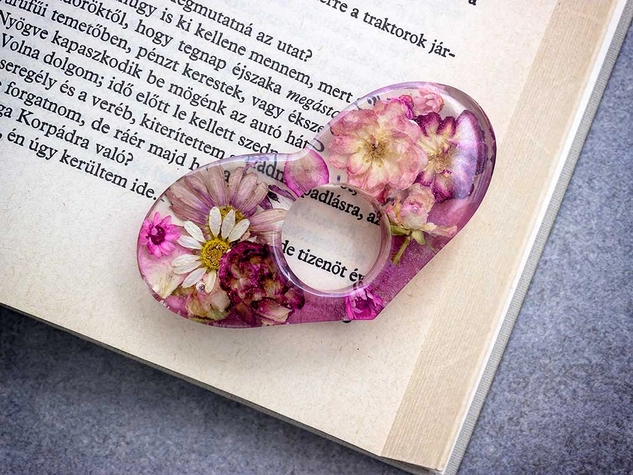 Rózsa műgyanta olvasógyűrű