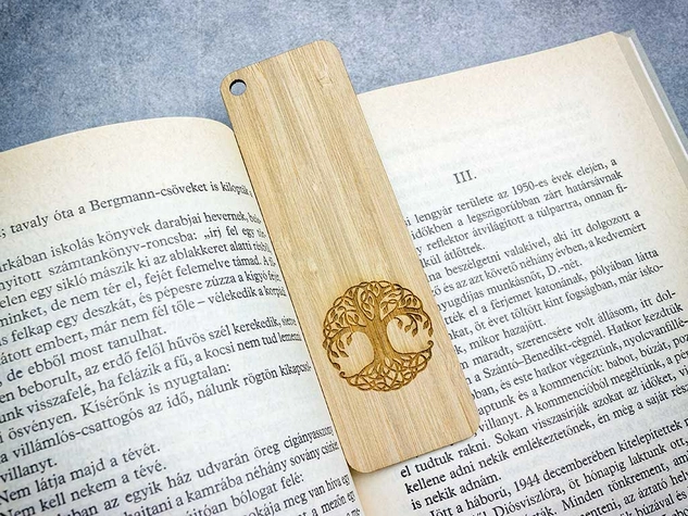 Életfa bambusz könyvjelző