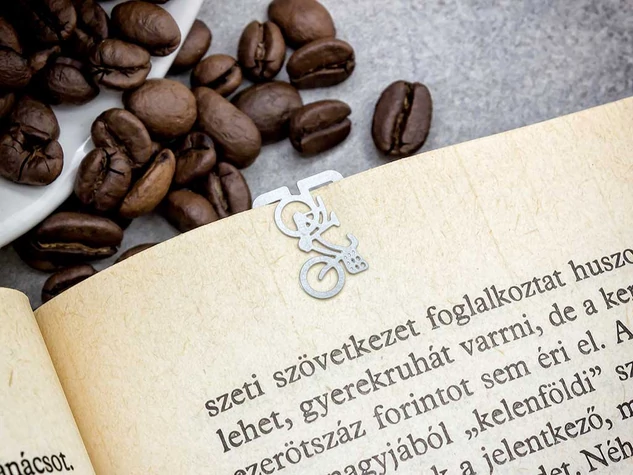 Kerékpár oldaljelölő acél könyvjelző