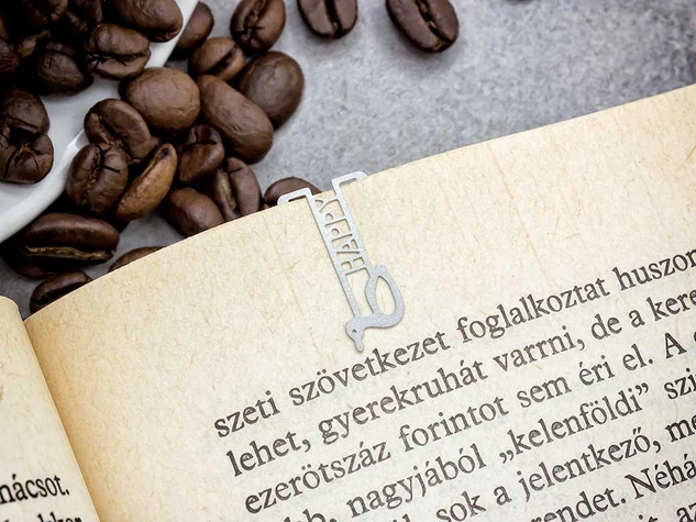 Boldog kacsa oldaljelölő acél könyvjelző
