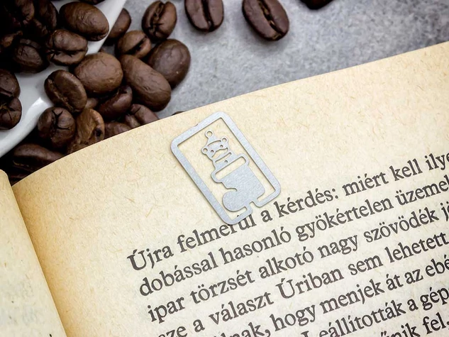 Csizmás maci oldaljelölő acél könyvjelző