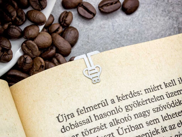 Méhecske oldaljelölő acél könyvjelző