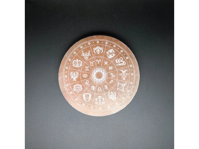 Szelenit korong zodiákus narancs 14cm