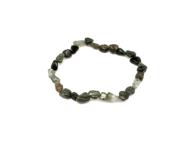 Rutilkvarc zöld pebble karkötő AB 6-10mm
