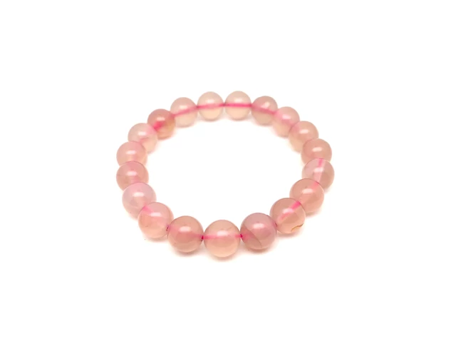 Kalcedon pink golyó karkötő 10mm