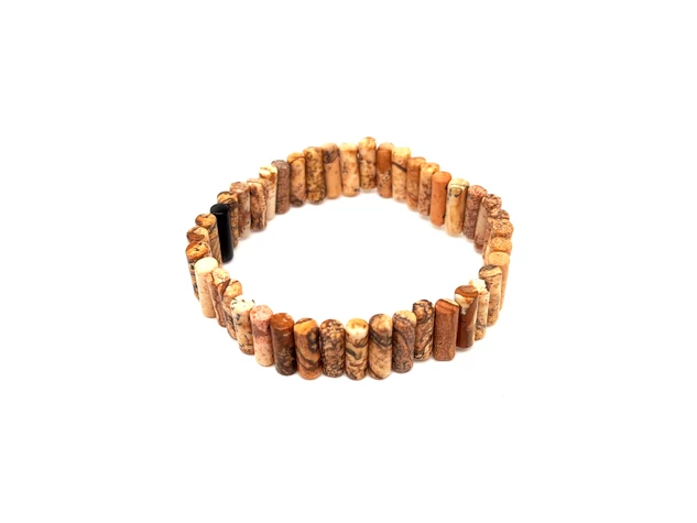Jáspis kép henger karkötő 12x4mm