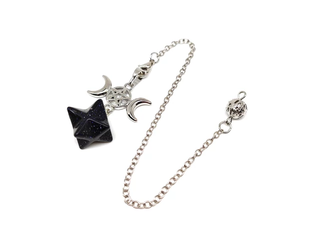 Inga merkaba istennő Goldstone kék 2x2cm