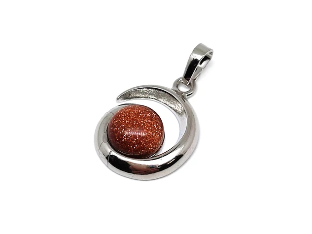 Spirál medál fém Goldstone vörös 2cm