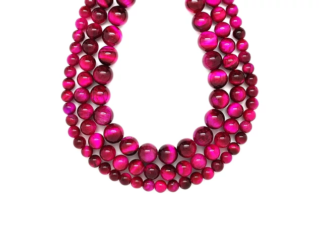 Tigrisszem szinezett pink golyó 6mm