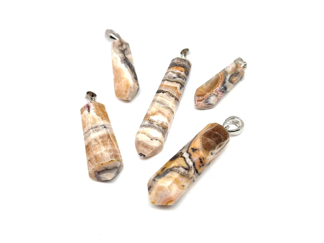 Csúcs medál Kalcit zebra 2,5-5cm