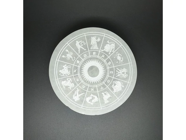 Szelenit korong zodiákus fehér 7-8cm