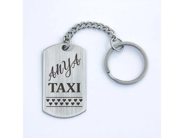 Anya taxi bérlet acél medálos kulcstartó