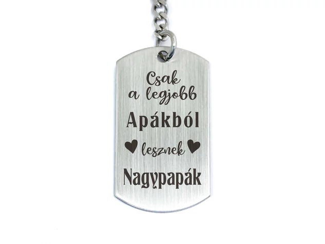Apákból lesznek Nagypapák acél medálos kulcstartó