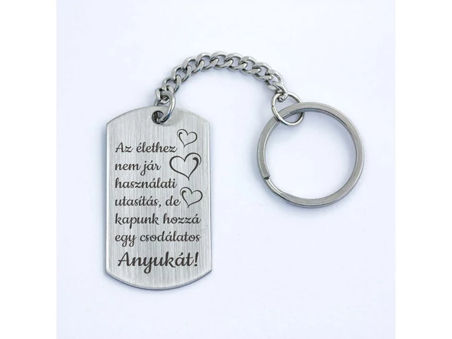 Csodálatos Anyukát acél medálos kulcstartó