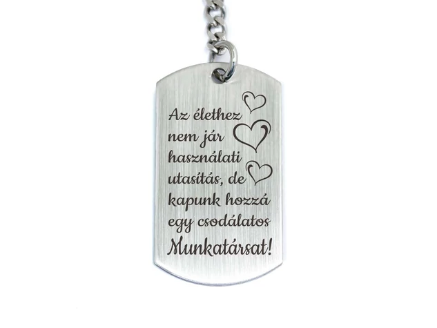 Csodálatos Munkatársat acél medálos kulcstartó