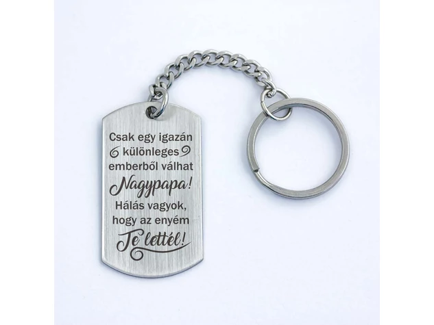 Te lettél a Nagypapám acél medálos kulcstartó