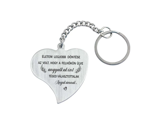 Téged választottalak Anyukámnak acél medálos kulcstartó