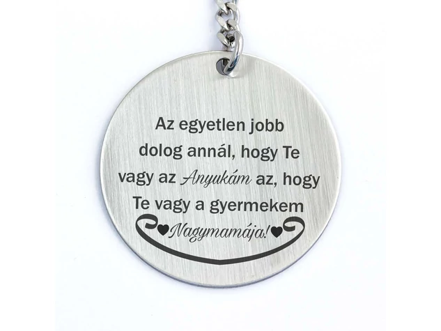 Te vagy az Anyukám és Nagymama acél medálos kulcstartó